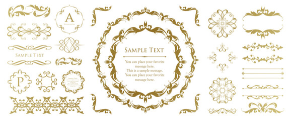 Fashionable frame. Design template. A set of gorgeous foreheads.