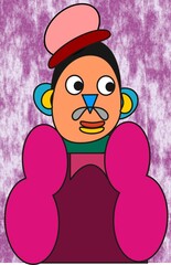 Clown with a balloon
