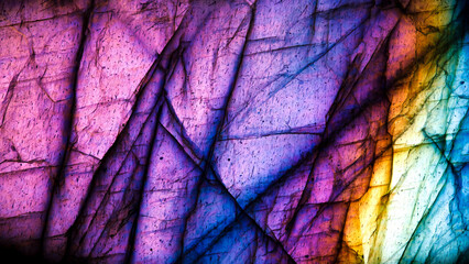 multicolored labradorite iridescence. macro detail texture background. close-up polished...