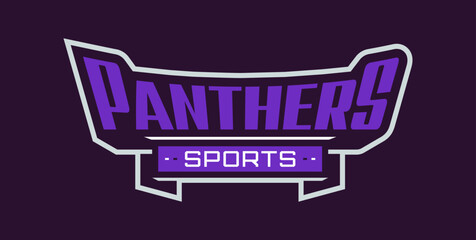 Bold sports font for panther mascot logo. Text style lettering for esport, mascot logo, sport team, college club. Vector illustration isolated on background