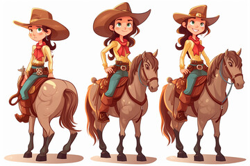 Cartoon Cowgirl. Generative AI.
Illustration of a cowgirl in a cartoon style.