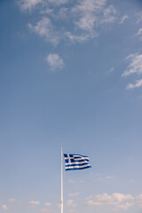 Greek flag with blue sky 