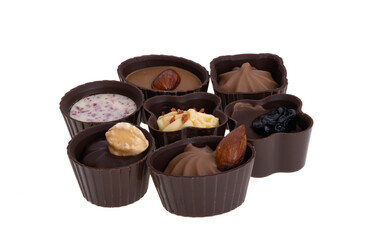 chocolate candies isolated