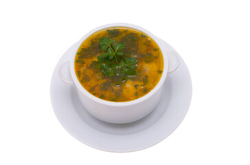 chicken soup isolated