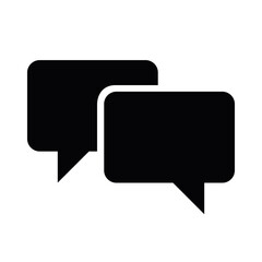 Fototapeta premium Simple black color chat symbol on white background