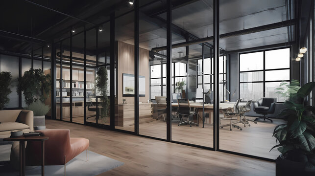 Futuristic Tech Startup Office