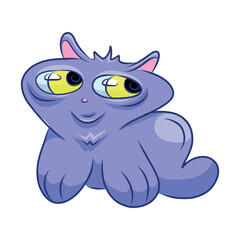 Unusual cute monster. Fictional quirky character.