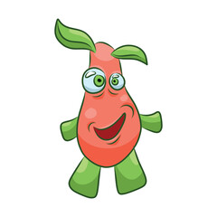 Unusual cute monster. Fictional quirky character.