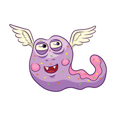 Unusual cute monster. Fictional quirky character.