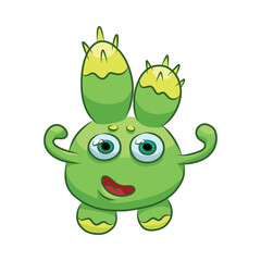 Unusual cute monster. Fictional quirky character.