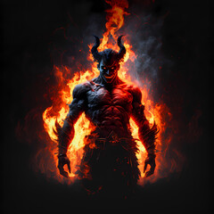 Devil On Fire. Generative AI