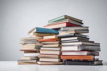 Stacks of book isolated on white background. Generative AI