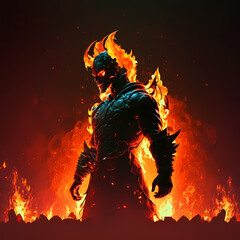 Devil On Fire. Generative AI