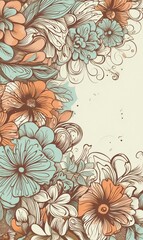 Floral frame, perfect for card background. Generative AI