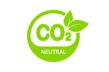 CO2 green stamp - carbon emissions free, no air atmosphere pollution, industrial production eco-friendly isolated sign