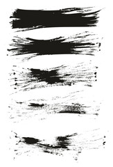 Flat Fan Brush Thin Long Background High Detail Abstract Vector Background Set 