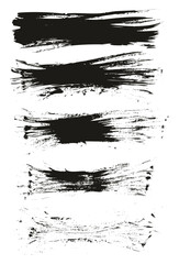 Flat Fan Brush Thin Long Background High Detail Abstract Vector Background Set 