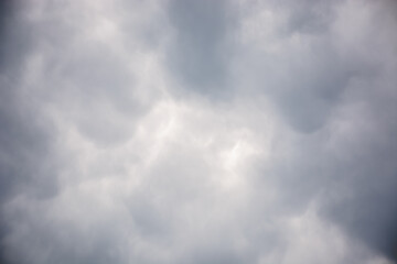 gray overcast sky with clouds. rainy weather forecast