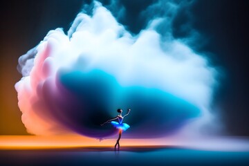 Graphic representation of Epic Ballerina Dancing in the Dark. Generative AI. 