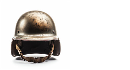 old army helmet isolated on white ai generative