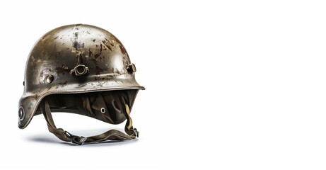 old army helmet isolated on white ai generative