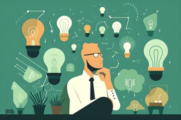 Illustration of a man having ideas