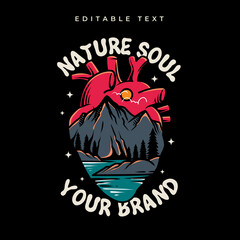 wildlife illustration inside the heart