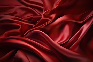 Obraz premium Close-up texture of natural red or pink fabric or cloth in same color. Fabric texture of natural cotton, silk or wool, or linen textile material. Red canvas. Generative Ai.