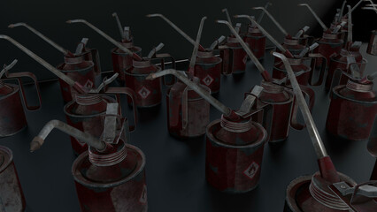 Small Oil Can Background 3d Render