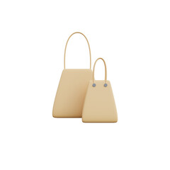 Brown paper bag on a white background.3d render.