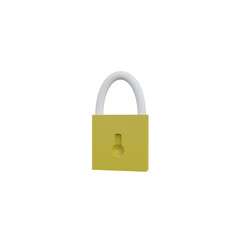 lock icon. flat illustration of lock vector icon for web.3d rerder.
