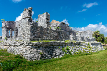 Mexico ancient Mayan city on the Caribbean coast in Tulum.