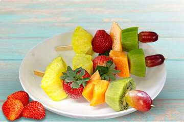 brochettes de fruits, été