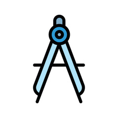 Illustration vector graphic icon of Drawing Compass. Filled Line Style Icon. Education Themed Icon. Vector illustration isolated on white background. Perfect for website or application design.