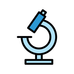 Illustration vector graphic icon of Microscope. Filled Line Style Icon. Education Themed Icon. Vector illustration isolated on white background. Perfect for website or application design.