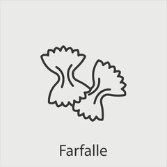 farfalle  icon vector icon.Editable stroke.linear style sign for use web design and mobile apps,logo.Symbol illustration.Pixel vector graphics - Vector