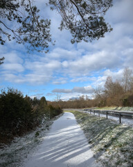 Spaziergang an klarem Wintertag