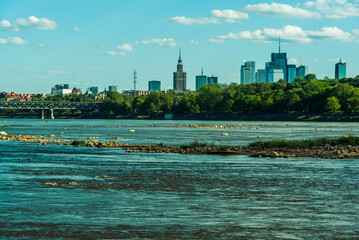 The Warsaw skyline from the right bank of the Vistula
