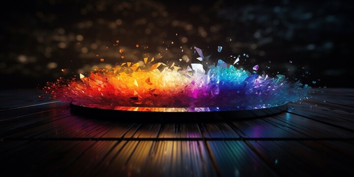 Digitale Holicolor Farbexplosion in allen Farben, sehr sch&ouml;ner Hintergrund f&uuml;r Drucksachen, ai generativ
