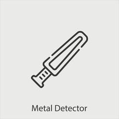metal detector  icon vector icon.Editable stroke.linear style sign for use web design and mobile apps,logo.Symbol illustration.Pixel vector graphics - Vector