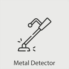metal detector  icon vector icon.Editable stroke.linear style sign for use web design and mobile apps,logo.Symbol illustration.Pixel vector graphics - Vector