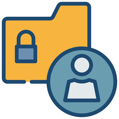 lock folder personal user account icon filled outline