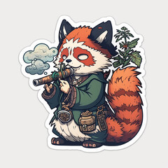 fox sticker in suit