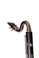 Bass clarinet leadpipe on white background