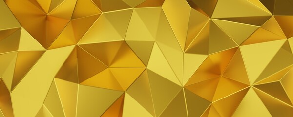 Obraz premium Abstract. Geometric polygon gold background. 3d render.