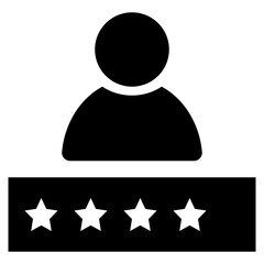 rating feedback comment user account personal icon solid glyph