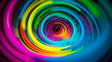 Fototapeta premium Colorful paint splashing isolated on black background. abstract background. Generative AI technology.