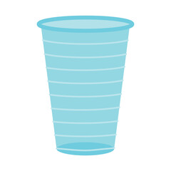 Disposable plastic cup in flat style. Vector illustration isolated on white background.