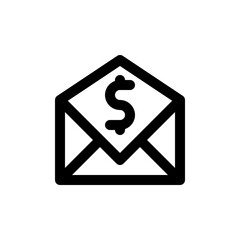 Commision, envelope, money icon vector image. Can also be used for Finance and Money. Suitable for use on web apps,