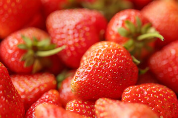 Fresh organic red strawberry fruit background
